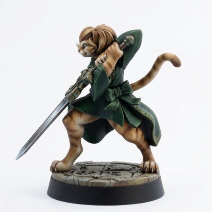 Catfolk Cleric B - Painted 3D Printed Miniature