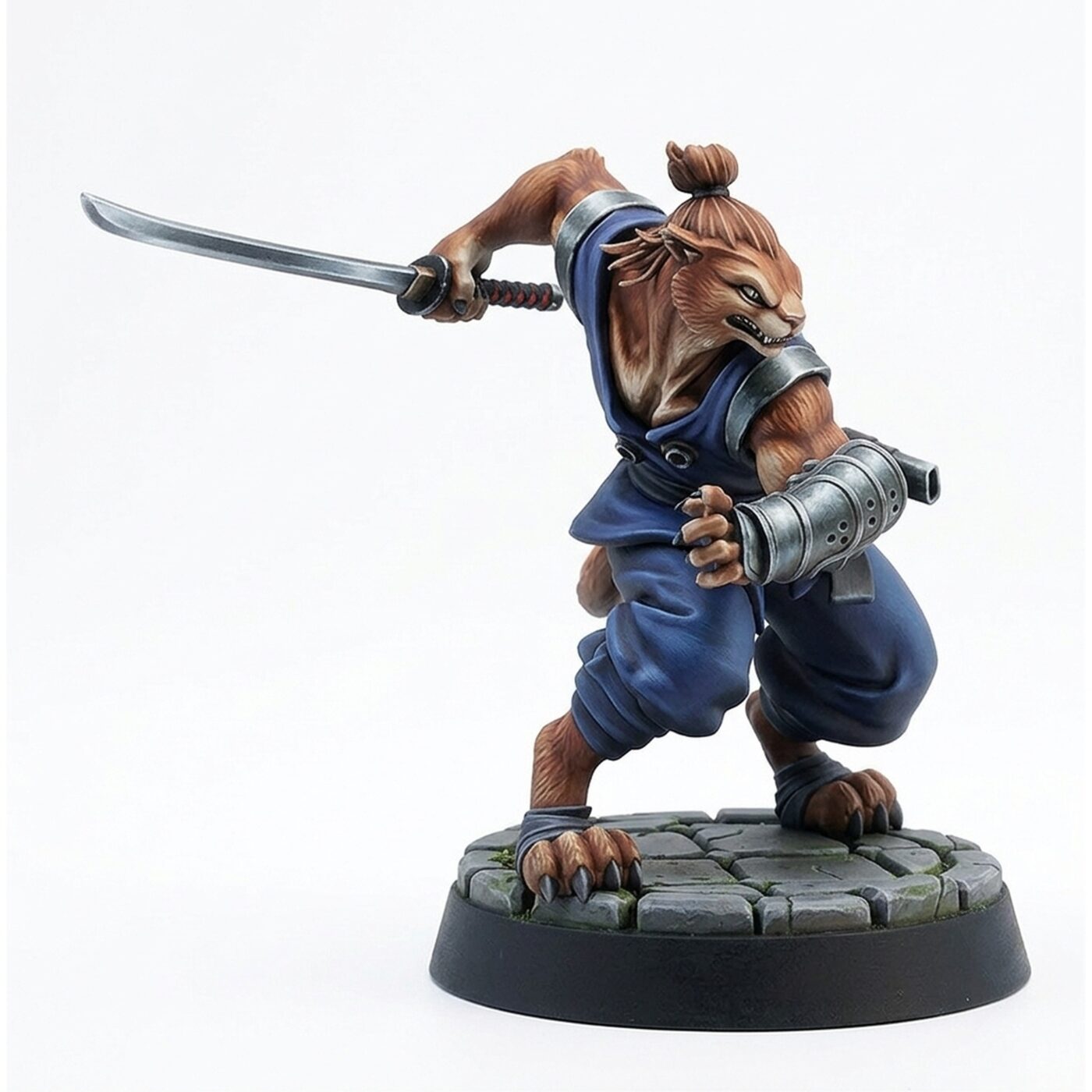 Catfolk Monk A - Painted 3D Printed Miniature