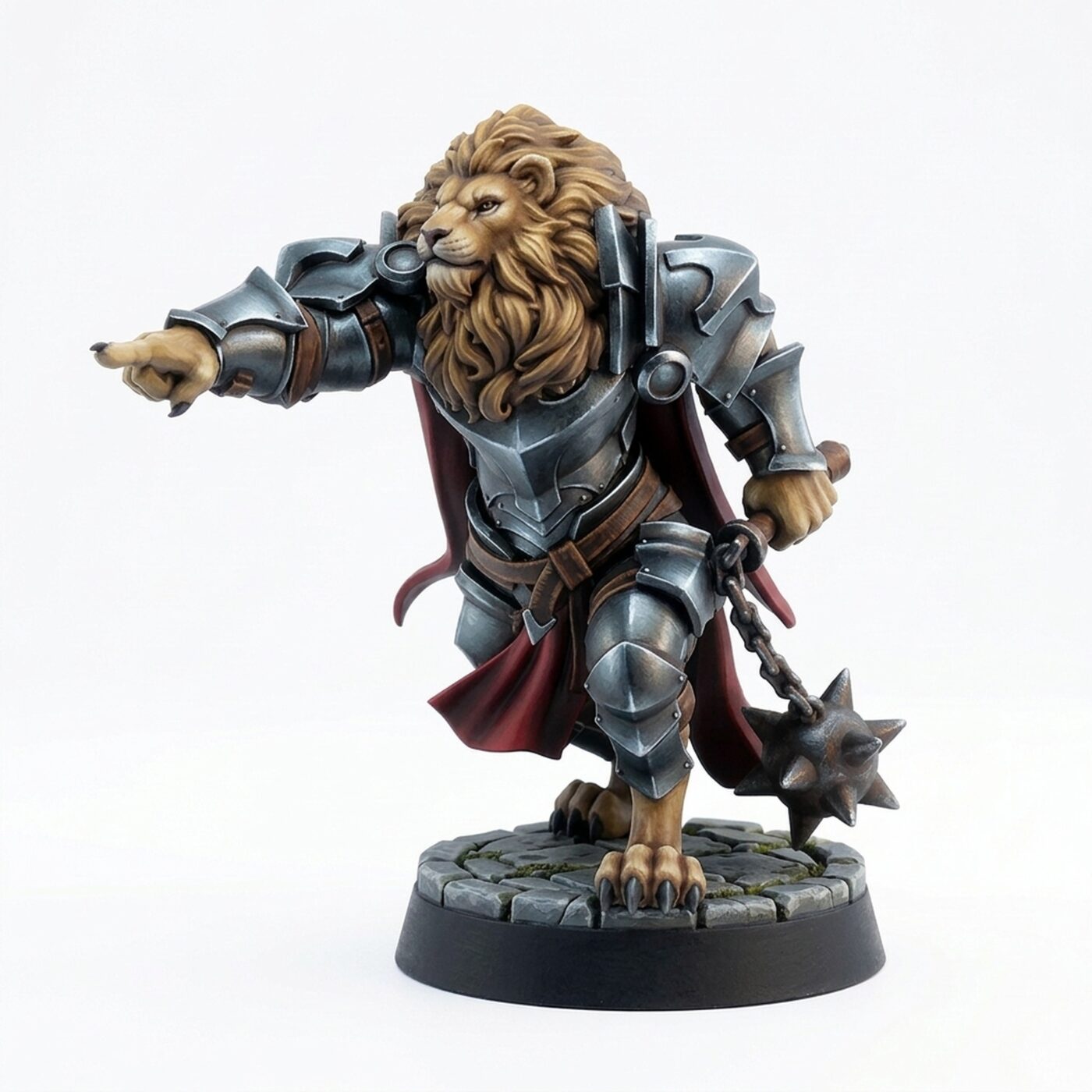 Catfolk Paladin C - Painted 3D Printed Miniature