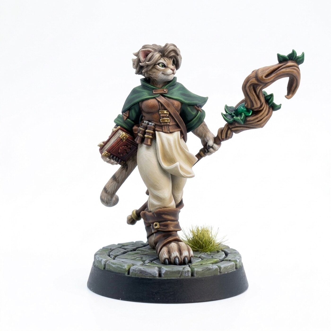 Catfolk Wizard A - Painted 3D Printed Miniature