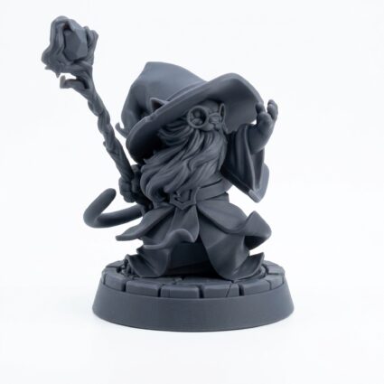 Catfolk Wizard C - Gray Resin 3D Printed Miniature