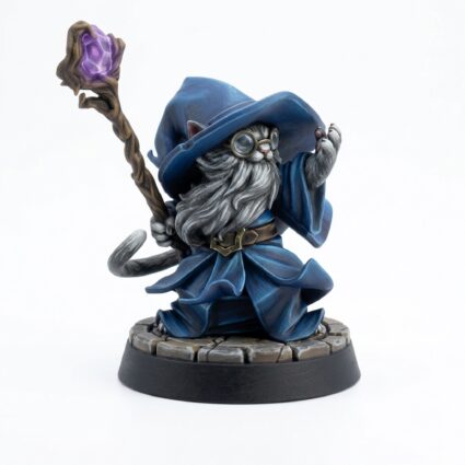 Catfolk Wizard C - Painted 3D Printed Miniature