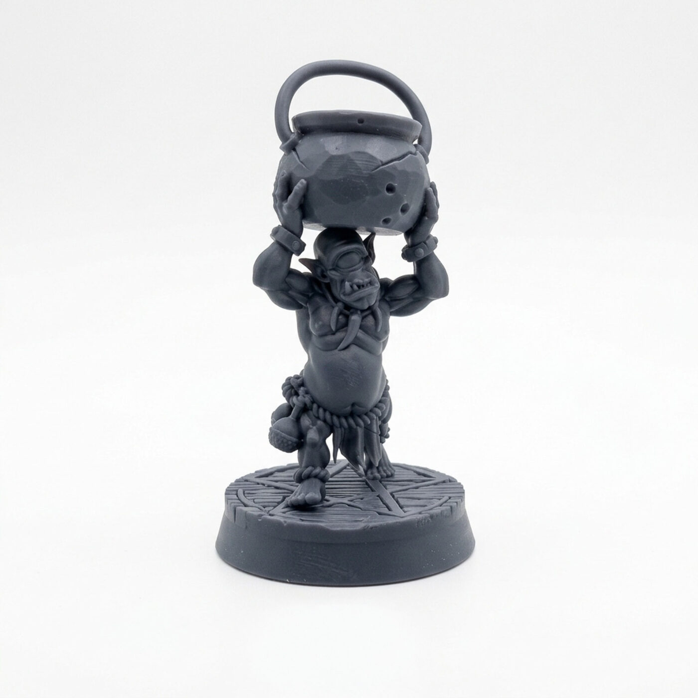 Cauldron Carrier Cyclops - Gray Resin 3D Printed Miniature