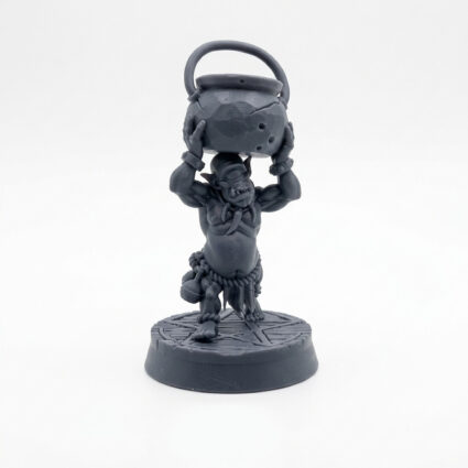 Cauldron Carrier Cyclops - Gray Resin 3D Printed Miniature