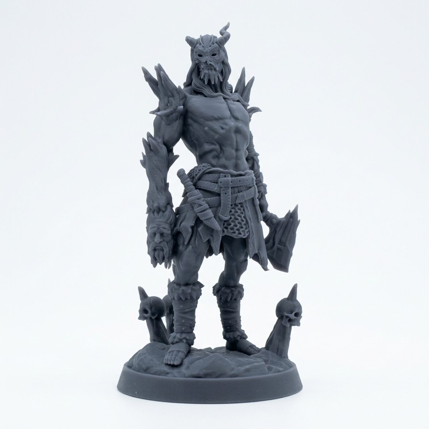 Champion of the Dead - Gray Resin 3D Printed Miniature