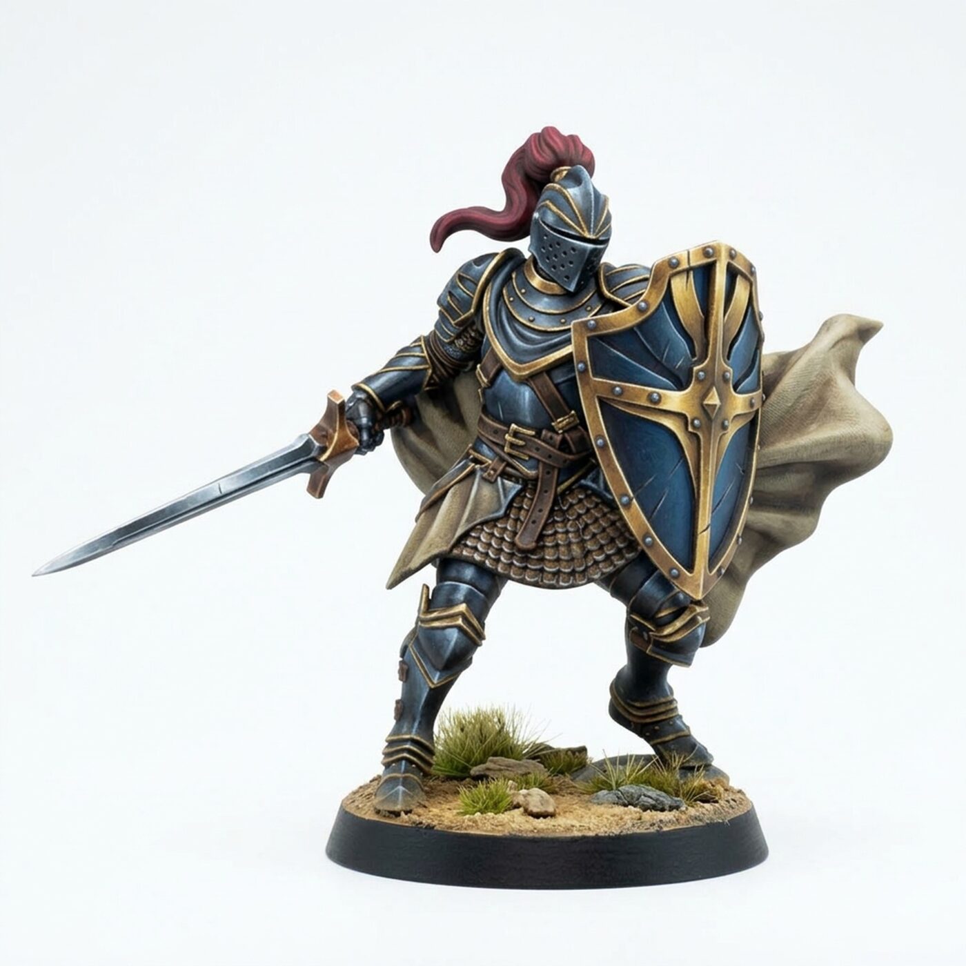 Chivalrian Knight E - Painted 3D Printed Miniature
