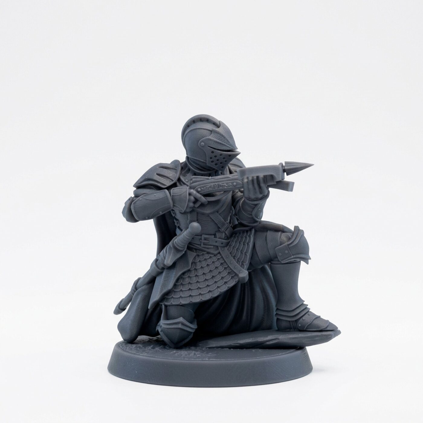 Chivalrian Knight Crossbow A - Gray Resin 3D Printed Miniature
