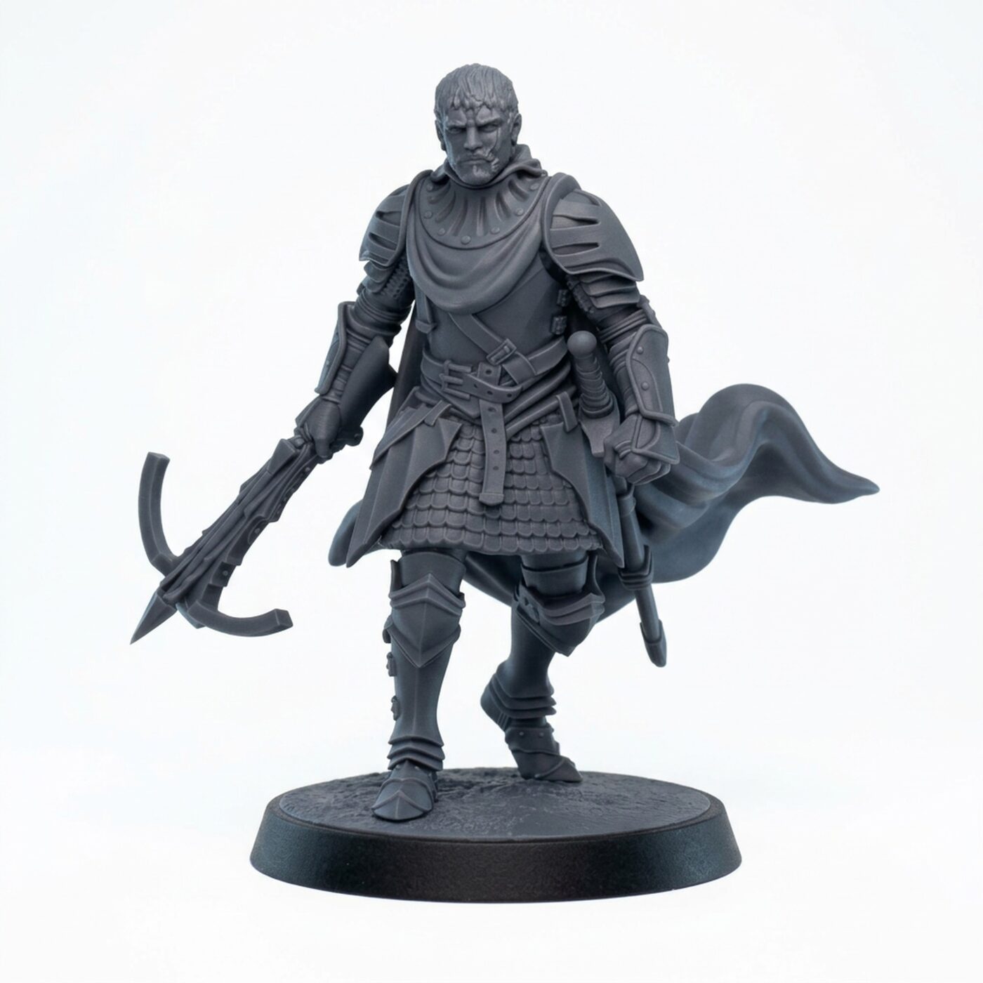Chivalrian Knight Crossbow E - Gray Resin 3D Printed Miniature