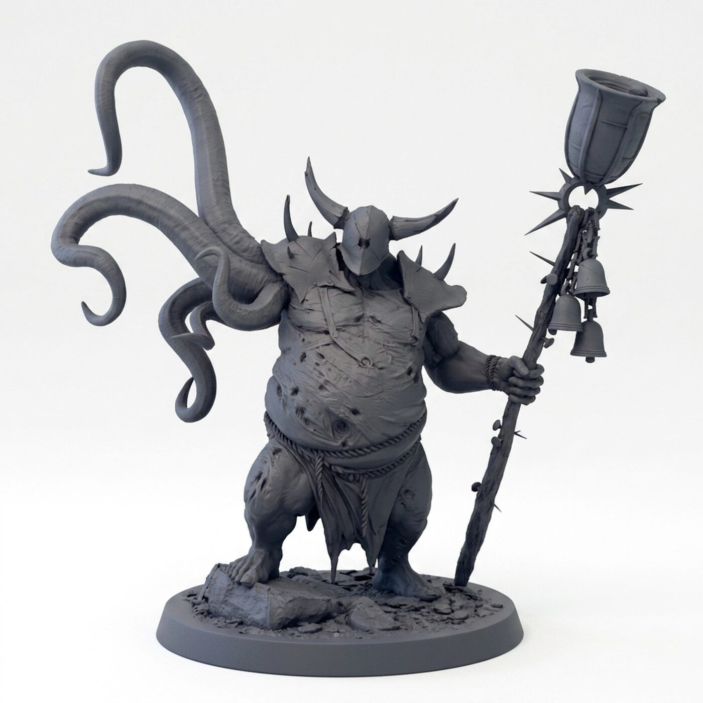 Corrupt Executioner Staff - Gray Resin 3D Printed Miniature