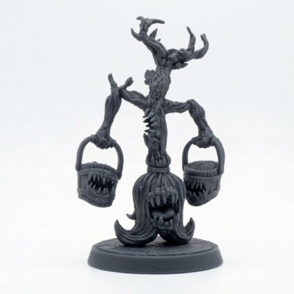 Crazed Broom A - Gray Resin 3D Printed Miniature