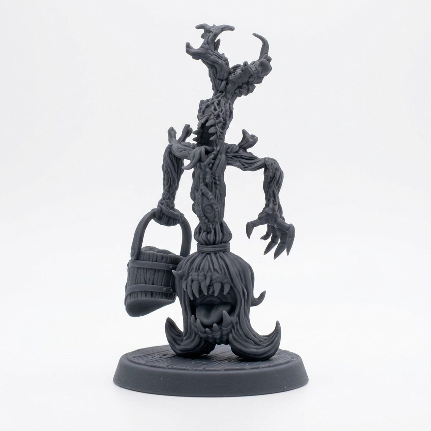 Crazed Broom C - Gray Resin 3D Printed Miniature