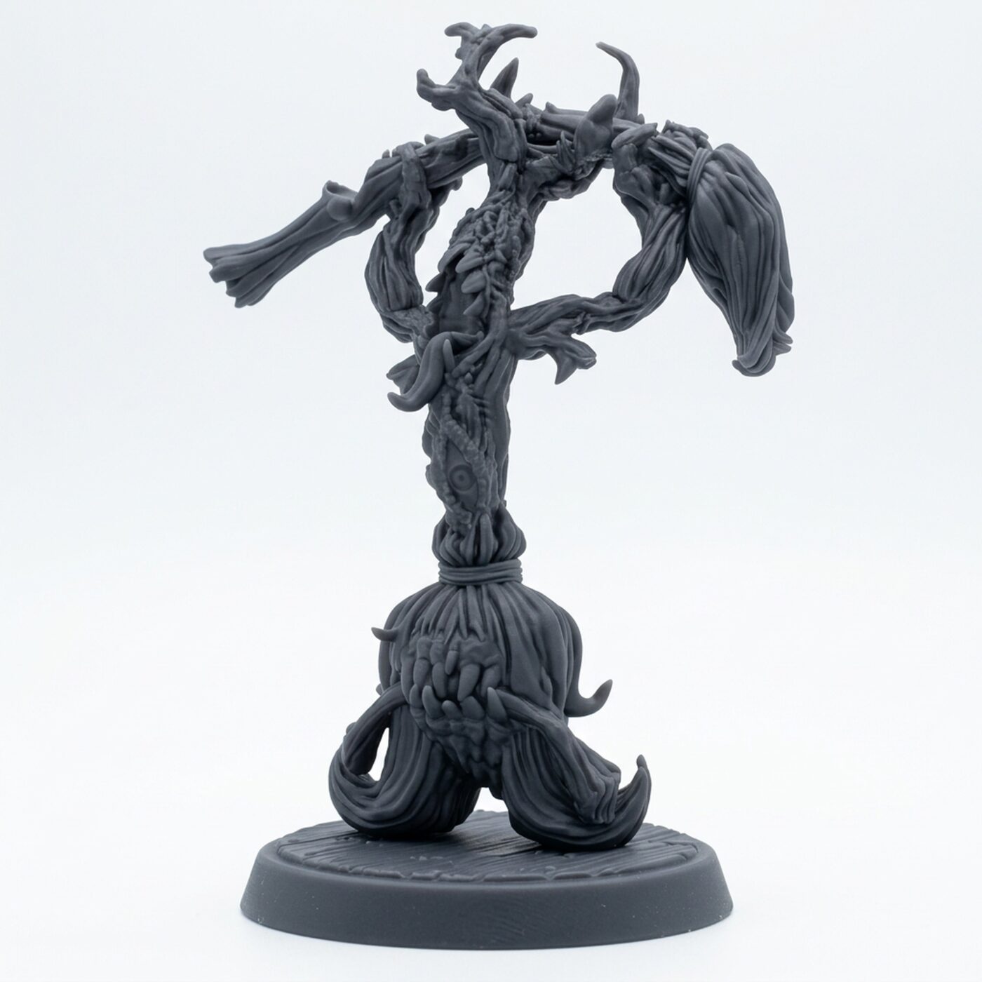 Crazed Broom D - Gray Resin 3D Printed Miniature