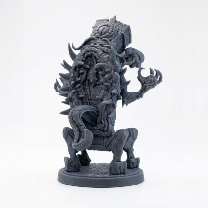 Crazed Grandfather Clock - Gray Resin 3D Printed Miniature