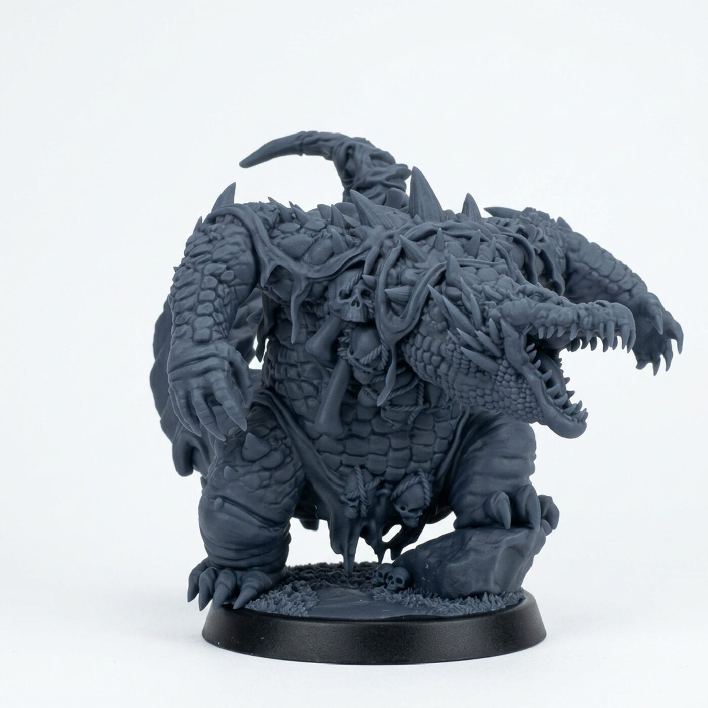 Crocagon A - Gray Resin 3D Printed Miniature