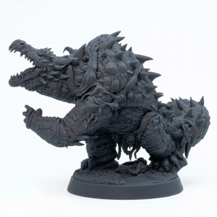 Crocagon B - Gray Resin 3D Printed Miniature