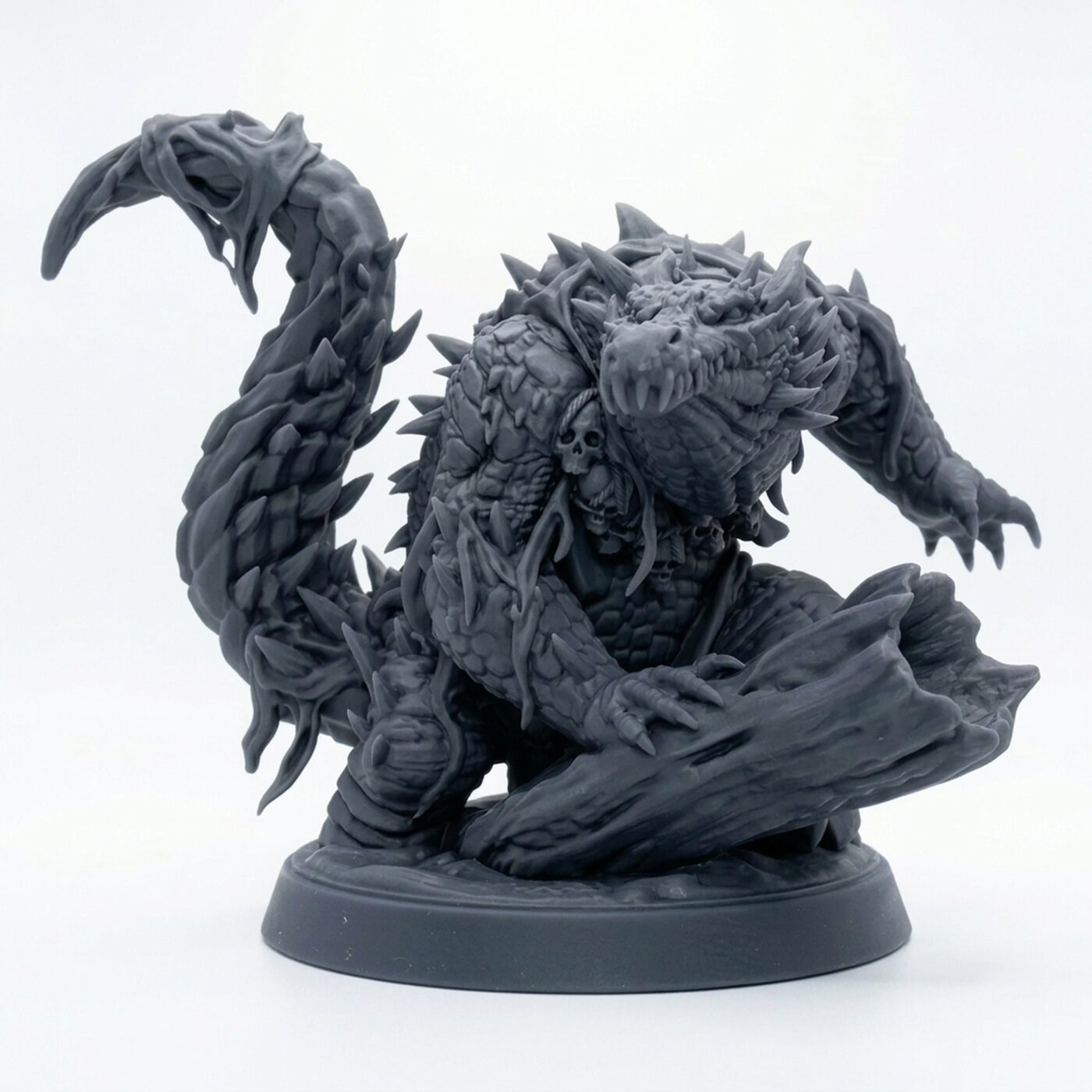 Crocagon C - Gray Resin 3D Printed Miniature