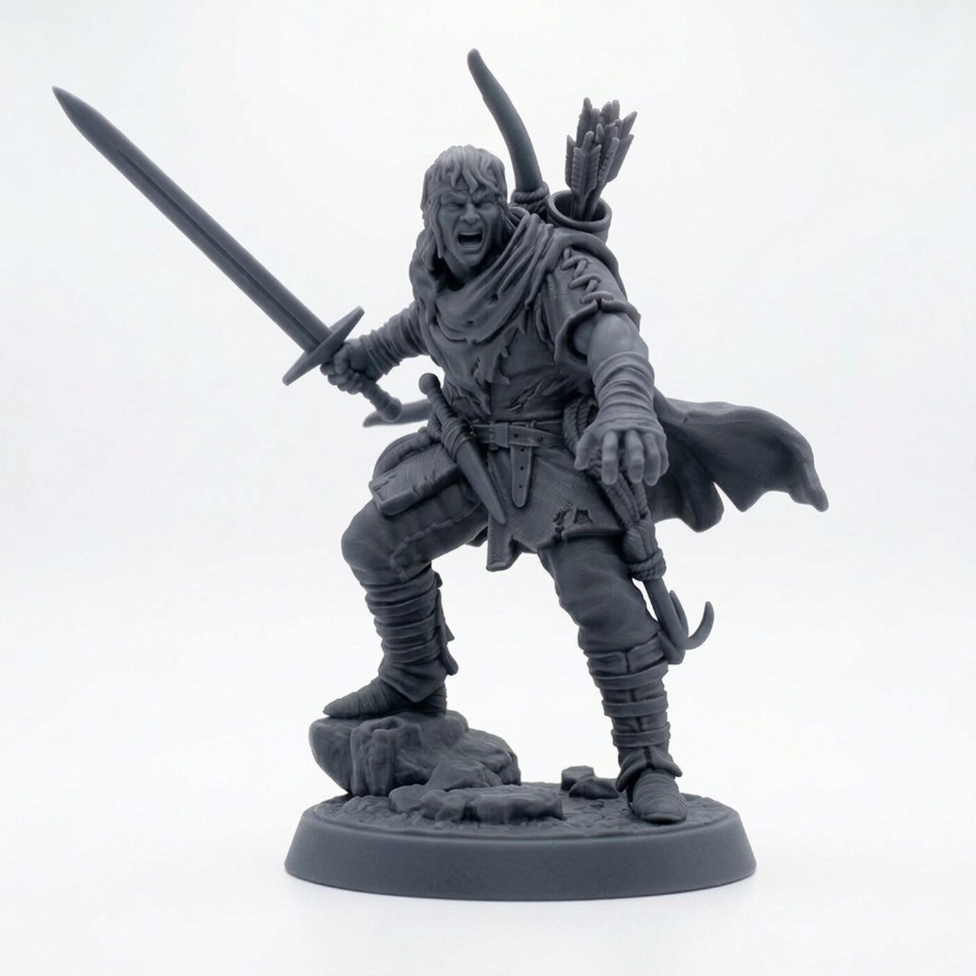 Cutthroat Bandit A - Gray Resin 3D Printed Miniature