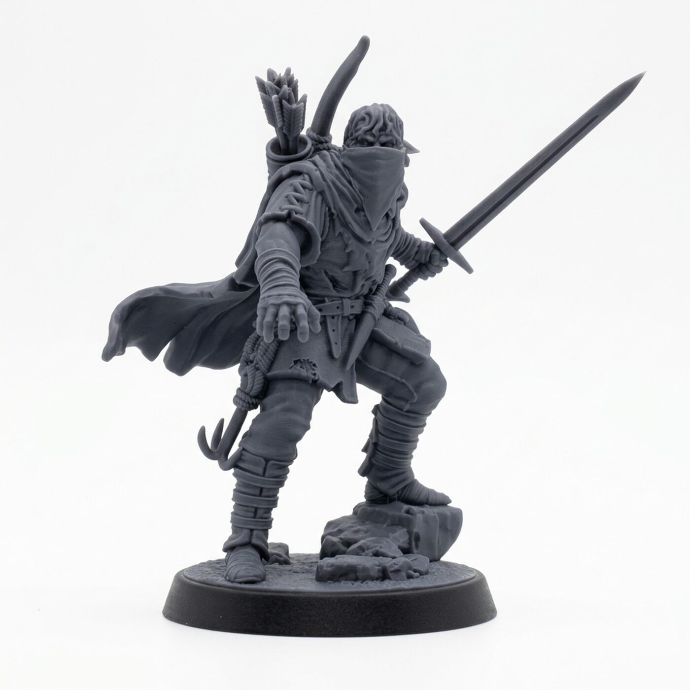 Cutthroat Bandit 1 Masked - Gray Resin 3D Printed Miniature