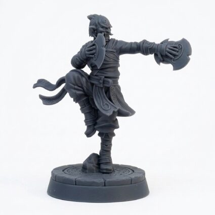 Cymbal Master Bard - Gray Resin 3D Printed Miniature