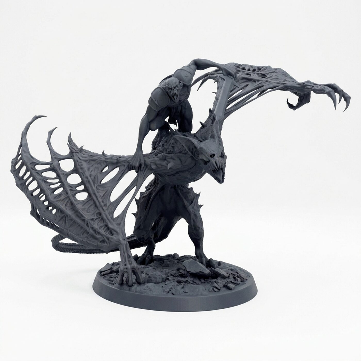 Dabeath Attack Mount - Gray Resin 3D Printed Miniature