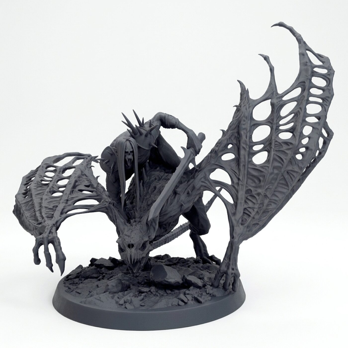 Dabeath Check Mount - Gray Resin 3D Printed Miniature
