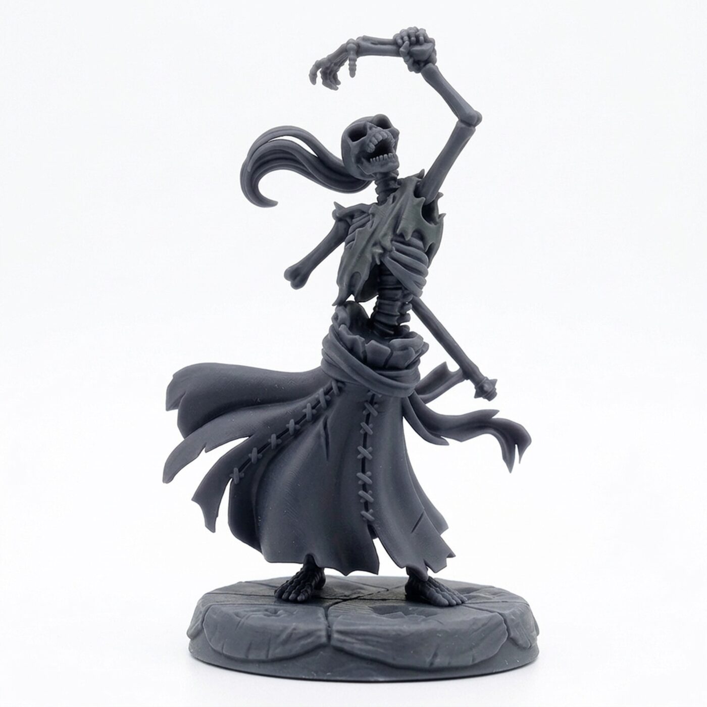Damsel Skeleton - Gray Resin 3D Printed Miniature