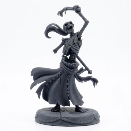 Damsel Skeleton - Gray Resin 3D Printed Miniature