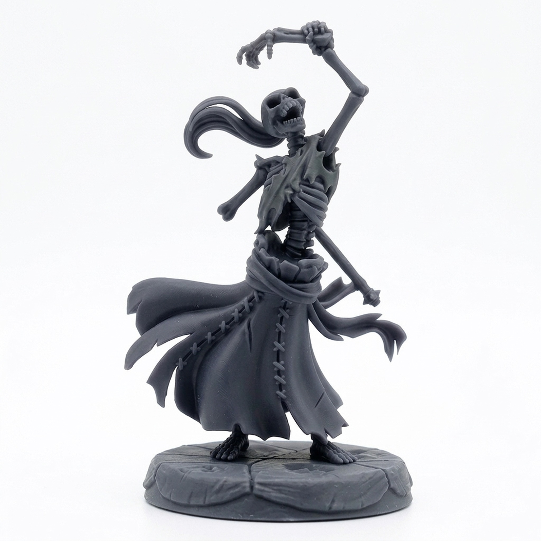Damsel Skeleton - Gray Resin 3D Printed Miniature
