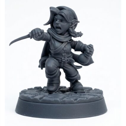 Dashing With Blade - Gray Resin 3D Printed Miniature