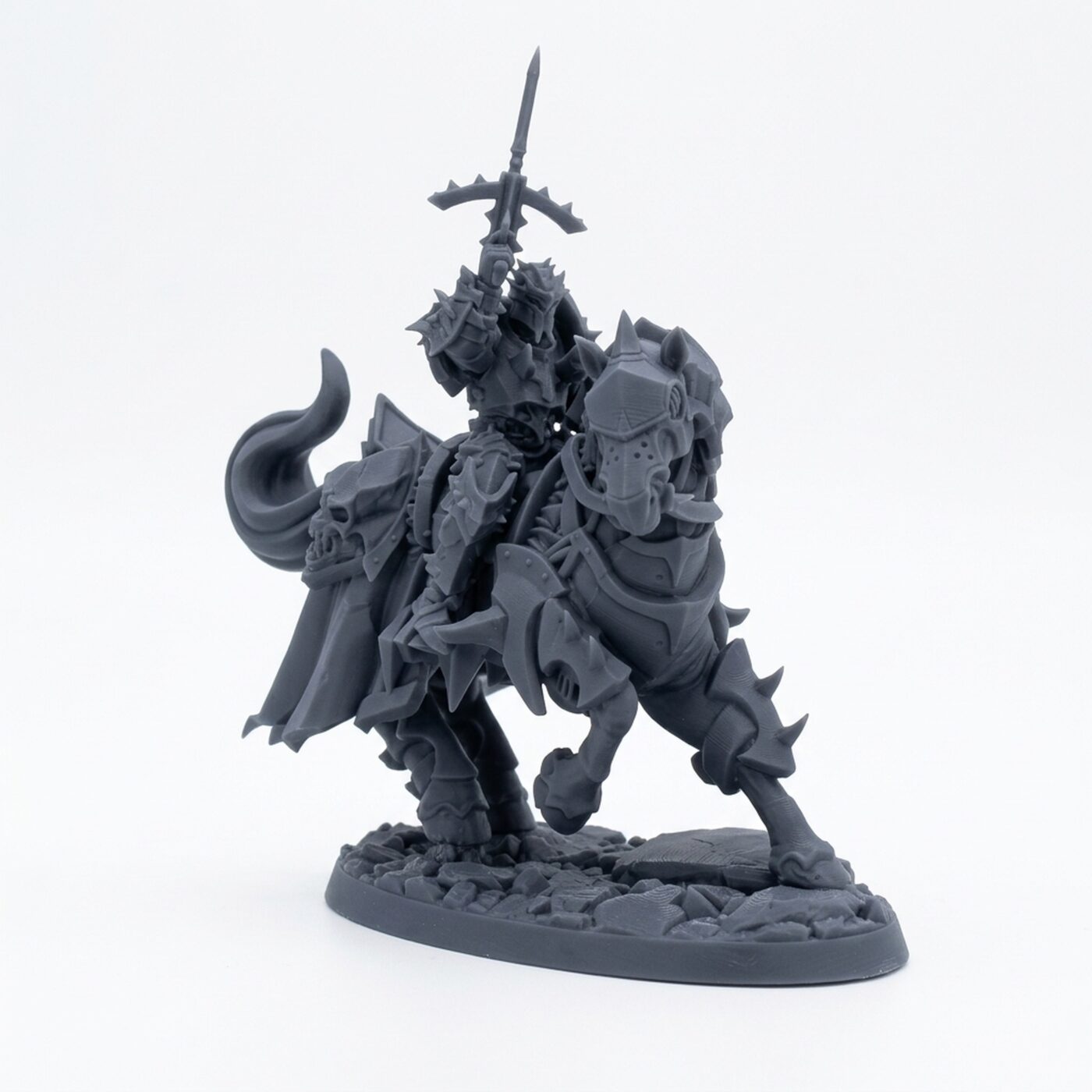 Deathrider Horse A - Gray Resin 3D Printed Miniature