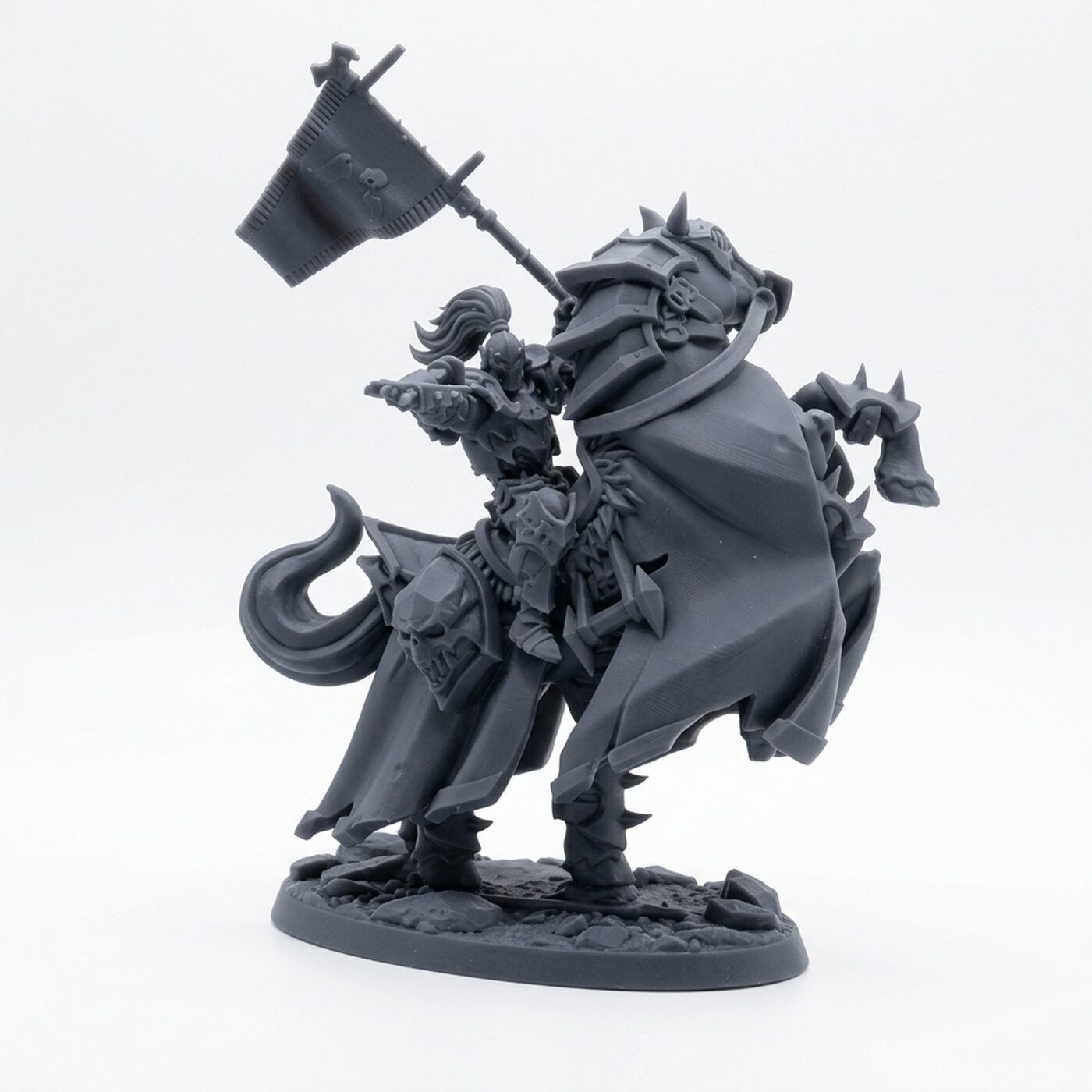 Deathrider Horse C - Gray Resin 3D Printed Miniature