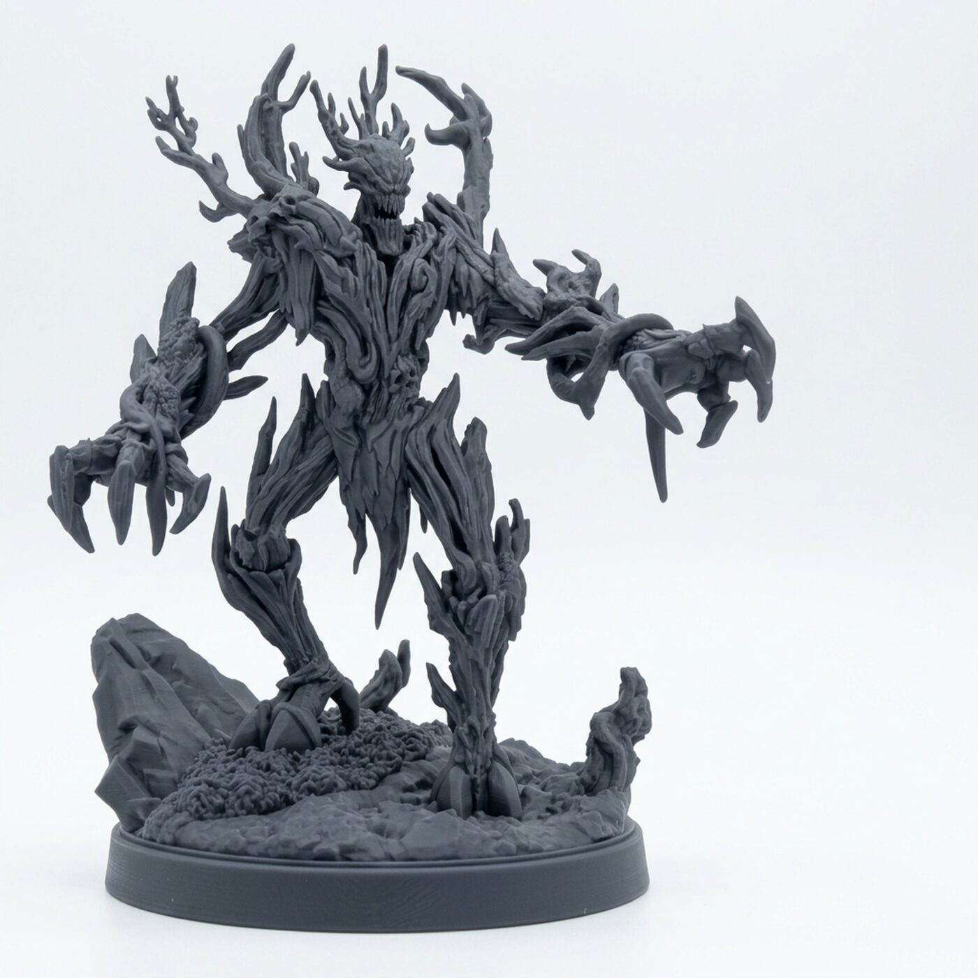 Deathroot Stalker 01 V B - Gray Resin 3D Printed Miniature