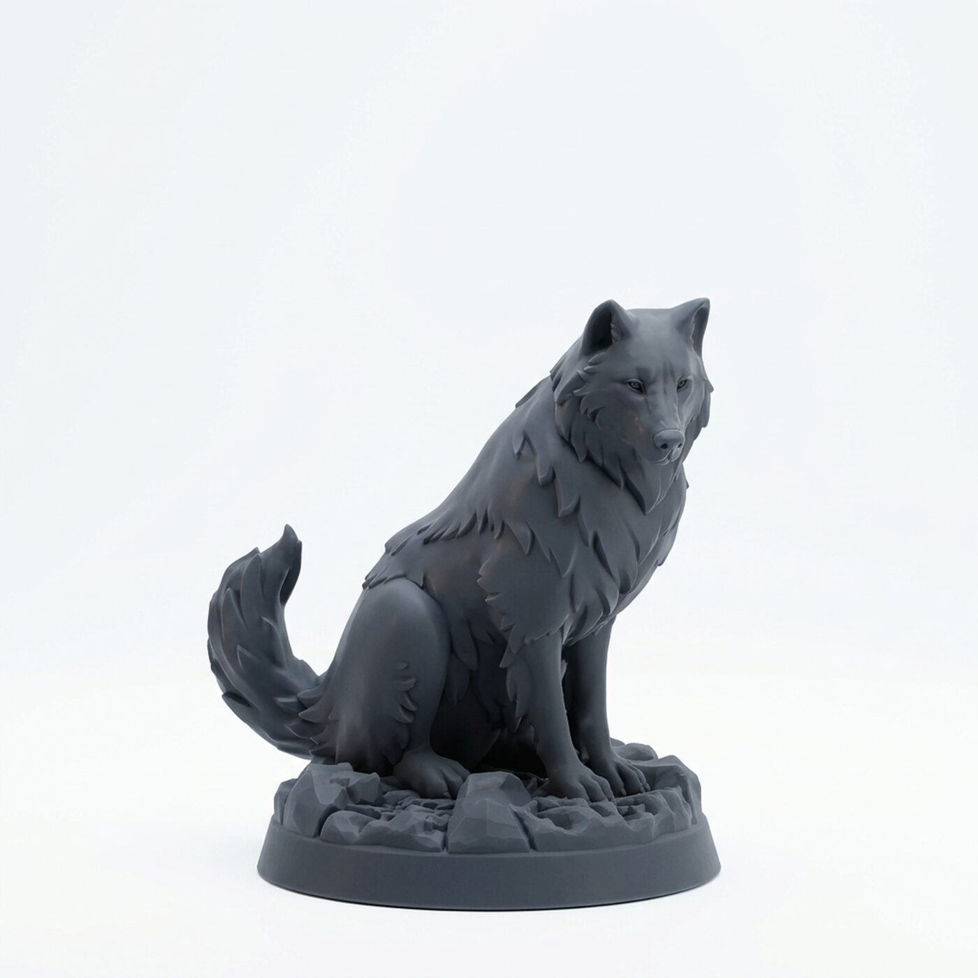Dire Wolf - Gray Resin 3D Printed Miniature
