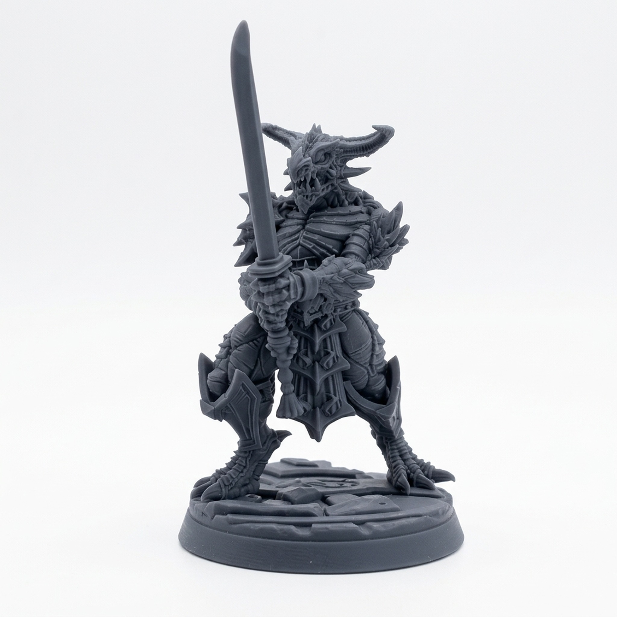 Drakken Protectors D - Gray Resin 3D Printed Miniature