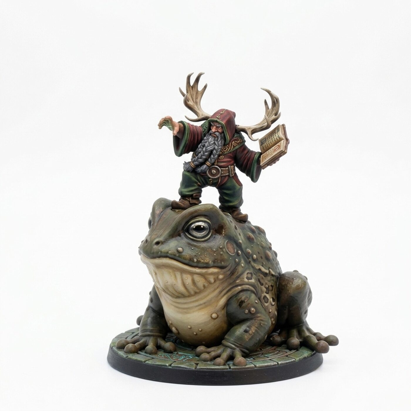 Druid Toad Rider - Painted 3D Printed Miniature