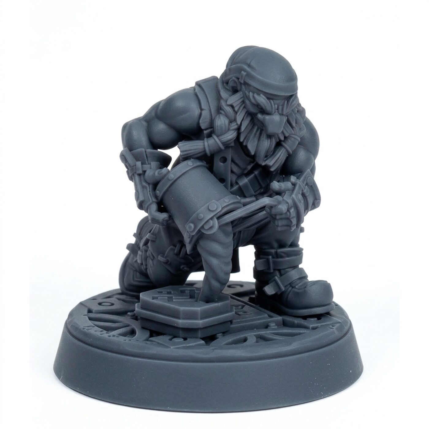 Dwarven Blacksmith Stannor - Gray Resin 3D Printed Miniature