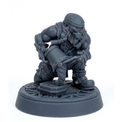 Dwarven Blacksmith Stannor - Gray Resin 3D Printed Miniature