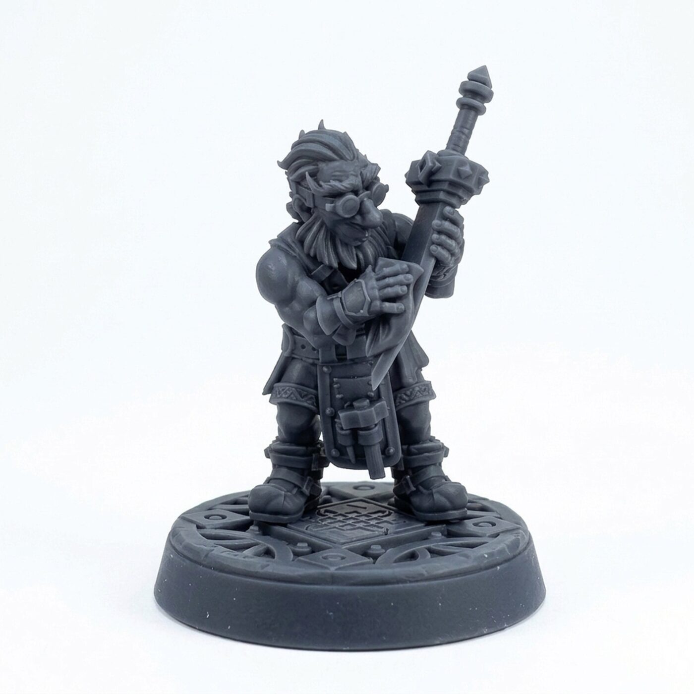 Dwarven Blacksmith Tamak - Gray Resin 3D Printed Miniature