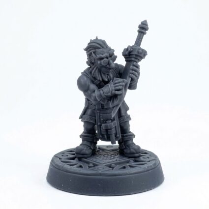 Dwarven Blacksmith Tamak - Gray Resin 3D Printed Miniature