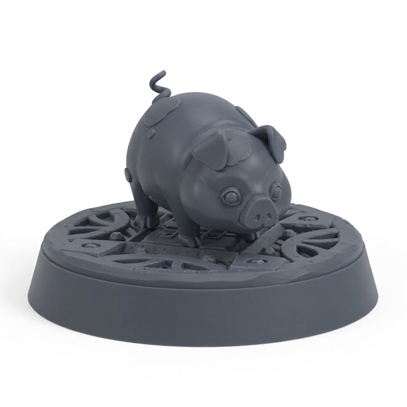Dwarven Brewcrop Pig - Gray Resin 3D Printed Miniature
