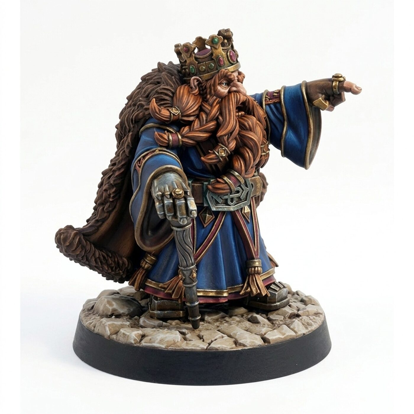 Dwarven King Durnar Goldheart - Painted 3D Printed Miniature