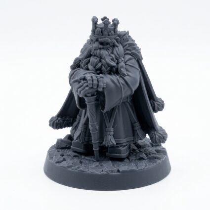 Dwarven King Durnar Goldheart B - Gray Resin 3D Printed Miniature
