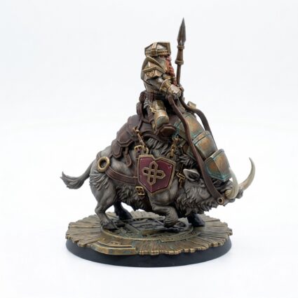 Dwarven Rider With Spear Bhammon - Painted 3D Printed Miniature
