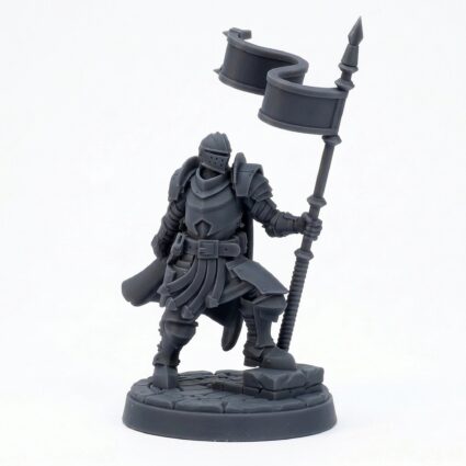 Edric Steelshield - Gray Resin 3D Printed Miniature