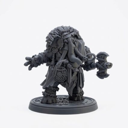 Elephantfolk Viking - Gray Resin 3D Printed Miniature