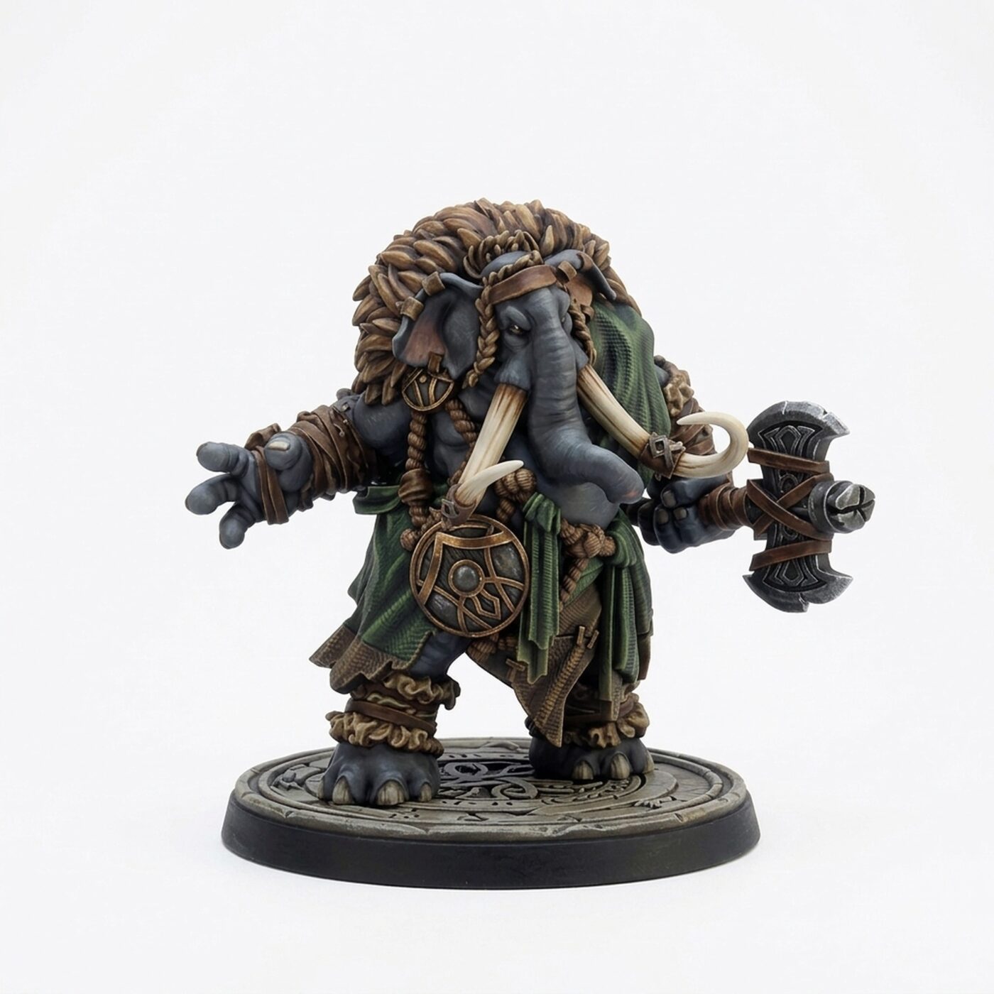 Elephantfolk Viking - Painted 3D Printed Miniature
