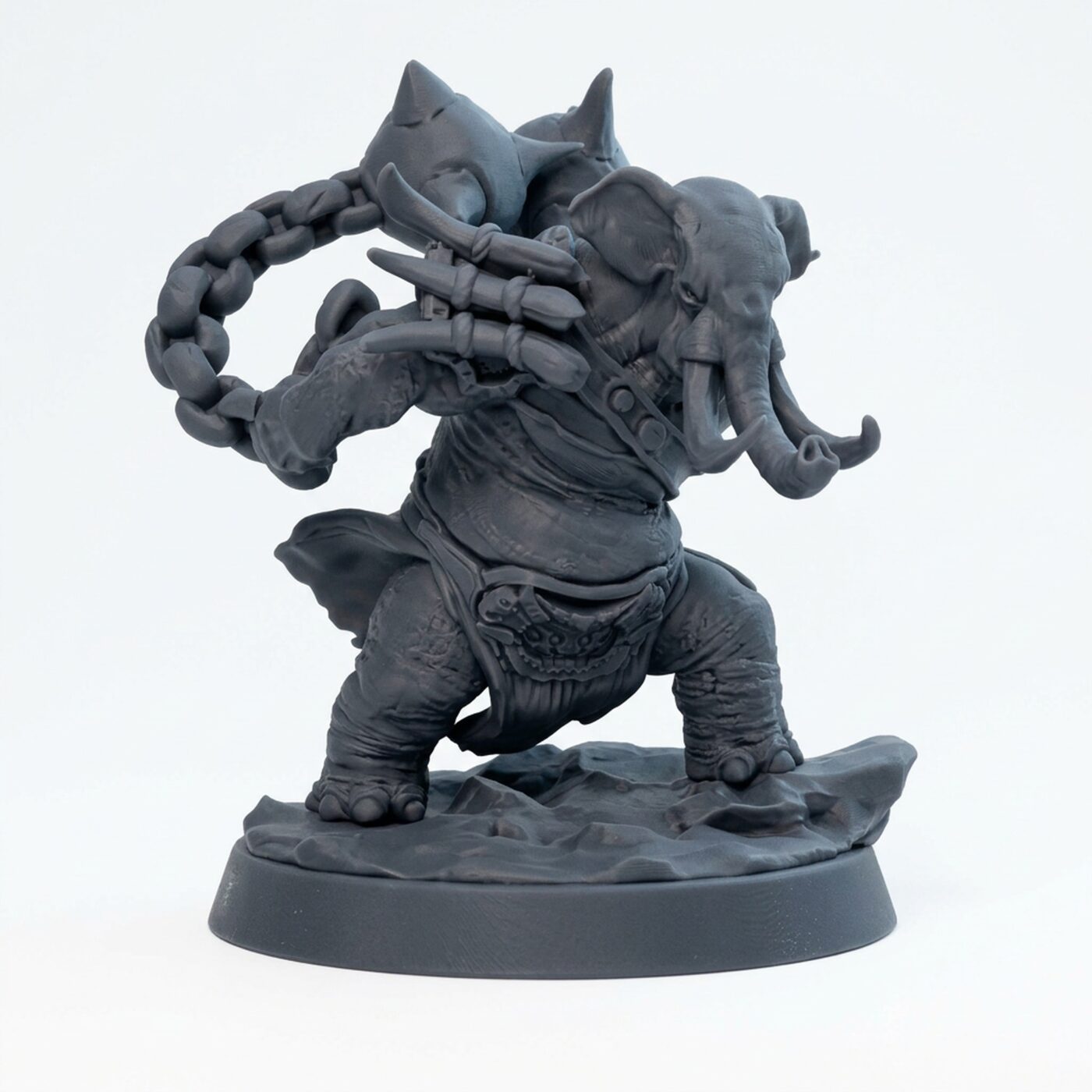 Elephon Whirler B - Gray Resin 3D Printed Miniature