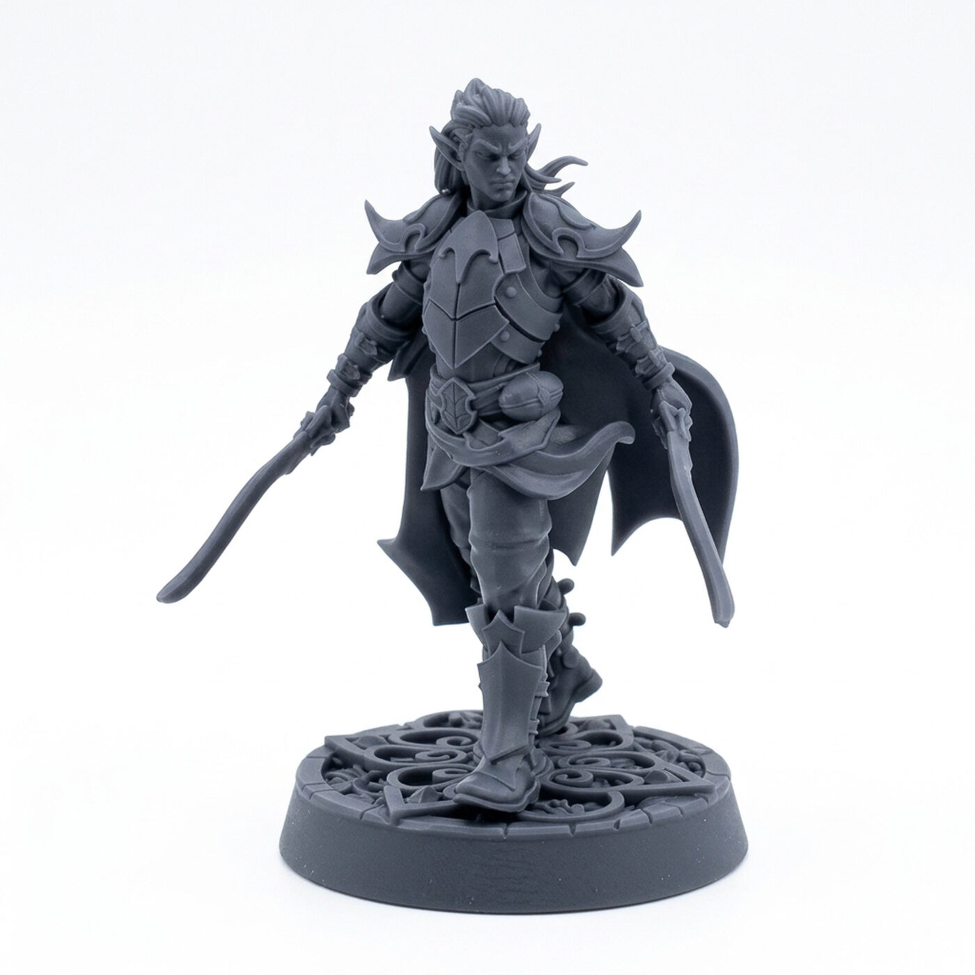Elf Protector Thiall - Gray Resin 3D Printed Miniature