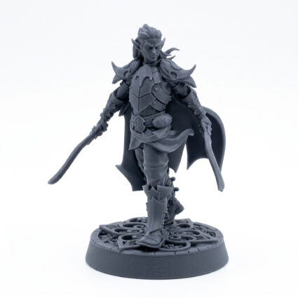 Elf Protector Thiall - Gray Resin 3D Printed Miniature