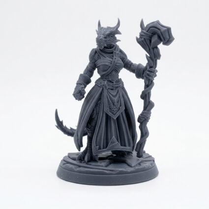 Ember Protector A - Gray Resin 3D Printed Miniature